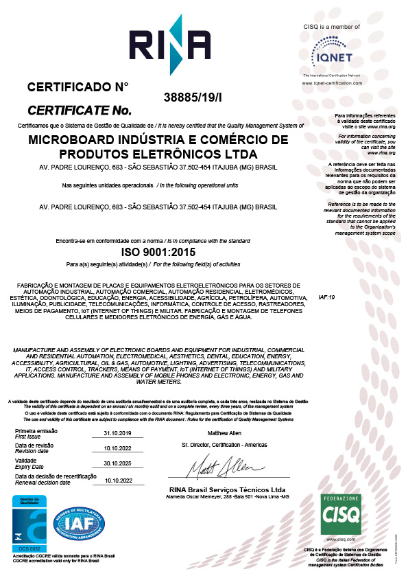 Certificado ISO 9001 Microboard Service